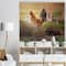 Designart - Country Farm Morning - Farmhouse Animal Painting Print on Natural Pine Wood
